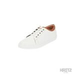 men white casual sneakers low top brown collar
