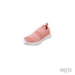 Women Peach Slip-On Sneakers lightweight knit casual shoes